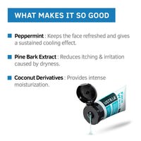 Ustraa Face Wash - Mint Cool - For Dry to Normal Skin - 100g | Reduces Moisture Loss | Removes Dirt & Dead Skin | with Pine Bark & Peppermint | NO SLS, NO PARABEN