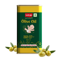 LuvLap Naturals Baby Body Massage Olive Oil, 500 ML, Spanish Premium Olive Oil, Enhances Bone & Muscle Strength