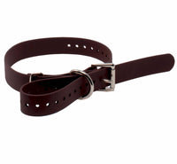 Educator Biothane Dog Collar, Waterproof, Odorproof, Metal Buckle and D Ring, Adjustable for Custom Fit, Cool and Comfortable, for Small, Medium, or Large Dogs, 1-Inch, Brown 1