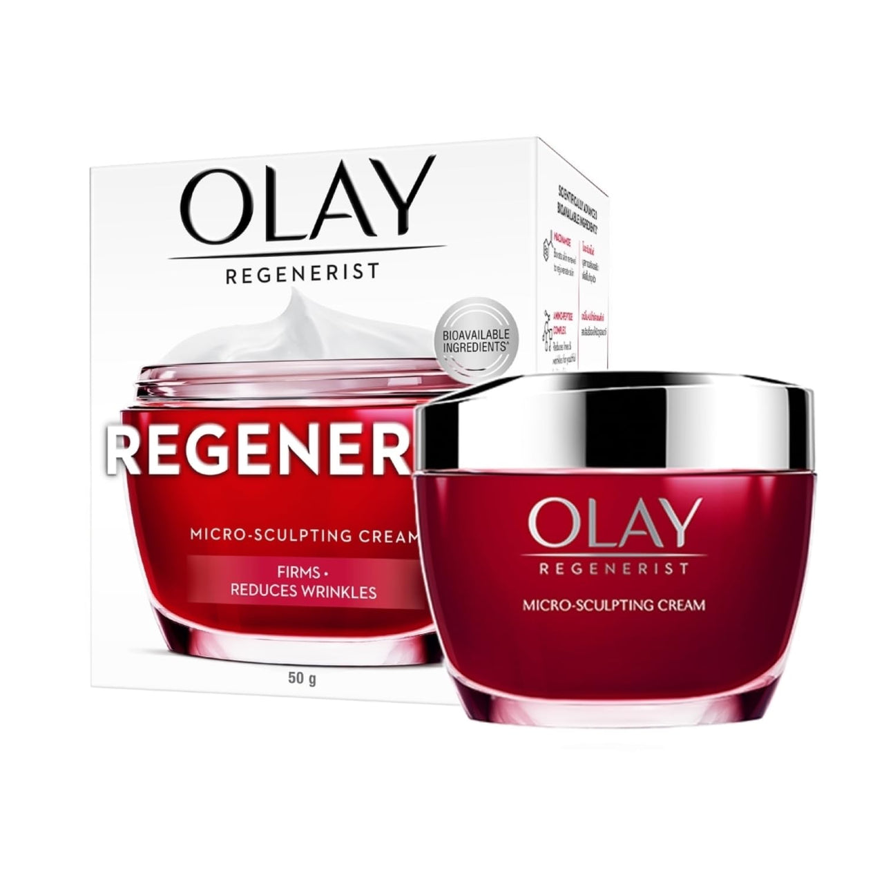 Olay Regenerist Micosculpting Day Cream | Hydrated, Plump, Bouncy Skin | With Hyaluronic Acid, Niacinamide and Peptides | Normal, Oily, Dry, Combination Skin | 50g