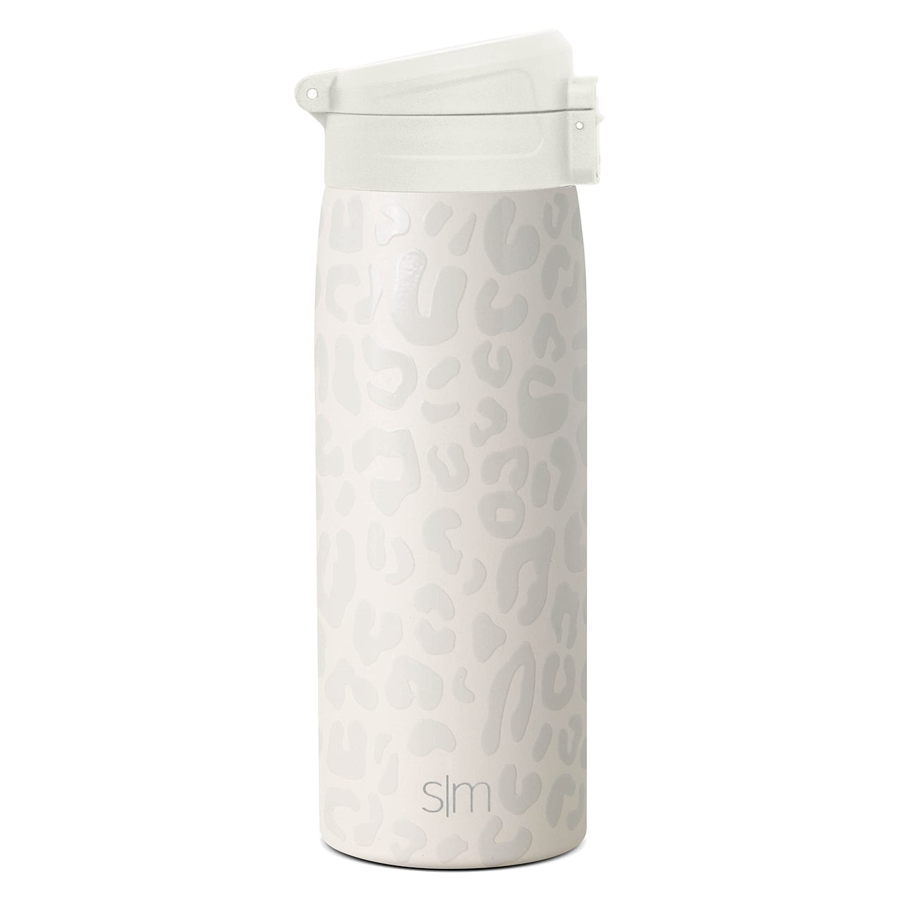 Simple Modern Insulated Thermos Travel Coffee Mug with Snap Flip Lid | Leakproof Reusable Stainless Steel Tumbler Cup | Gifts for Women Men Him Her | Kona Collection | 16oz | Cream Leopard -Pattern: Cream Leopard