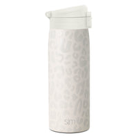 Simple Modern Insulated Thermos Travel Coffee Mug with Snap Flip Lid | Leakproof Reusable Stainless Steel Tumbler Cup | Gifts for Women Men Him Her | Kona Collection | 16oz | Cream Leopard -Pattern: Cream Leopard