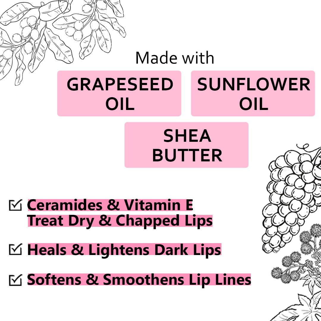 Lavenza Natural Pink Lipstain & Lip Balm (2in1) | Plant Butters, Oils & floral extracts| pH Based Water-proof Long Lasting PINK shade, Gentle & Nourishing| FREE FROM Synthetic Base & Cheap Fillers | Safe for Kids, Teens | 5gm