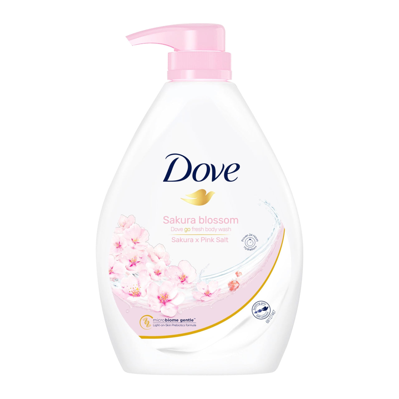 Dove Refreshing Sakura Blossom Body Wash with Himalaya Pink Salt for Replenished Skin, 1L