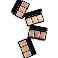 PAC Trio Glow Highlighter X3 (Pink) | Powder Highlighter Palette for Face Makeup with Semi-Matte Natural Metallic Finish | 3 Lightweight Shimmer Glow Shades | Full Coverage for All Skin Type | 4g