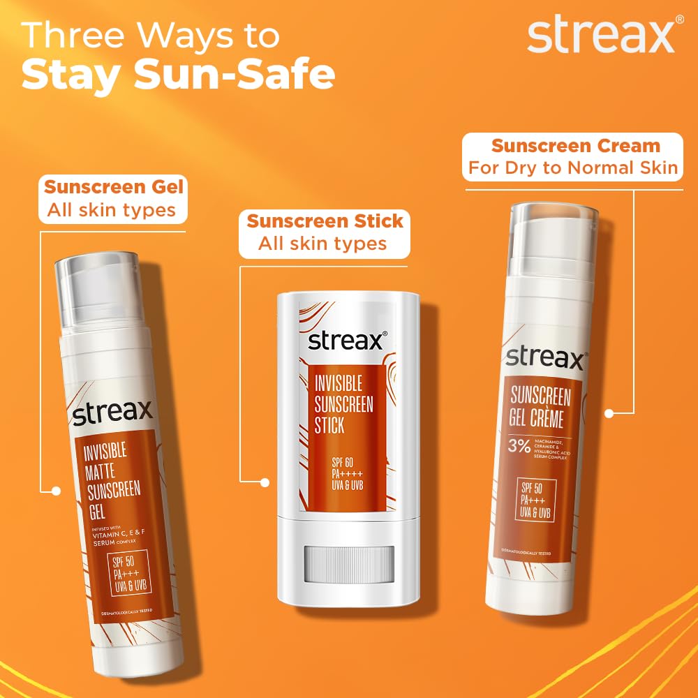Streax Invisible Matte Gel Sunscreen SPF 50 PA+++, 50g