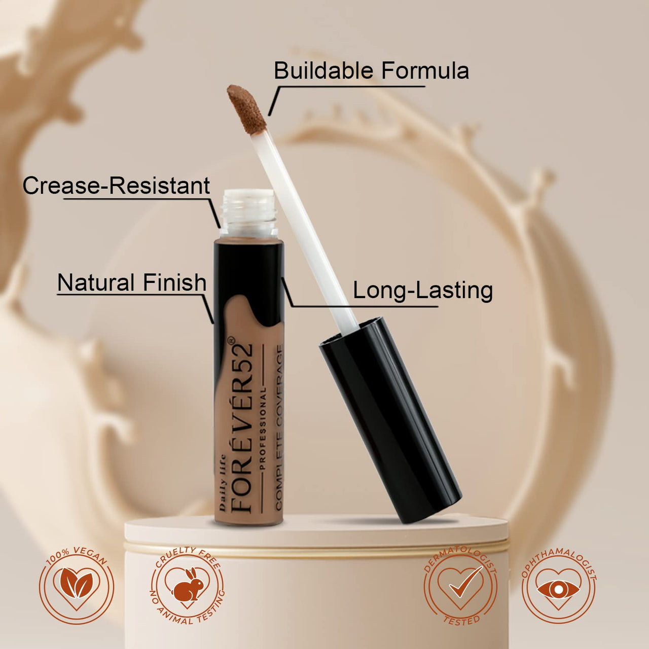 Daily Life Forever52 Easily Blendable Concealer for Face Makeup (Caramel) Natural finish,Liquid Light Weight Concealer-COV005