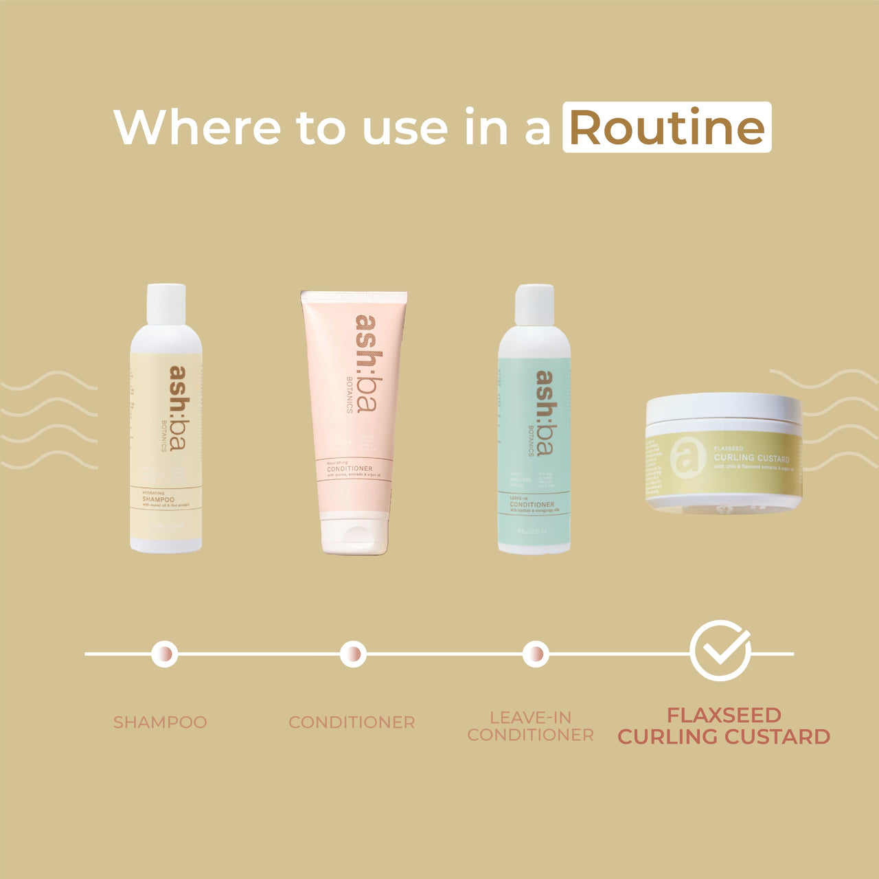 Ashba Botanics Flaxseed Curling Custard For Wavy, Curly, Frizzy & Coily Hair | Argan, Avacado Oil, Shea Butter | Provides Moisture, Controls Frizz, Strong Hold | Phthalates & Parabens Free (ml, 50)