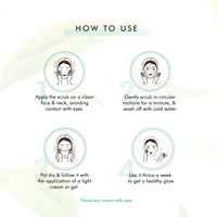 mCaffeine Green Tea Face Scrub with Vitamin C & Walnut for Women & Men | Removes Dirt, Blackheads & Gently Exfoliates Skin | For Oily, Normal, Dry, Combination & Sensitive Skin (100gm)