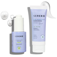 Sereko Vitamin C Glowing & Brightening Face Serum & Sunscreen Cream Gel SPF 50++++ for Women & Men (Glow & Protect Duo)