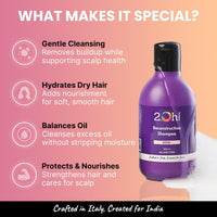 2.Oh! Italian Reconstruction Shampoo for Frizzy and Dry Hair | Oily Scalp Tri-Surfactant Formula | Repairs Dull Damaged Hair | Prevents Frizz and Breakage | For Women and Men | Argan Oil and Glycerin
