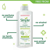 Simple Kind To Skin Micellar Cleansing Water 200 ml | Gently Removes Make-Up & Hydrates | For All Skin Types