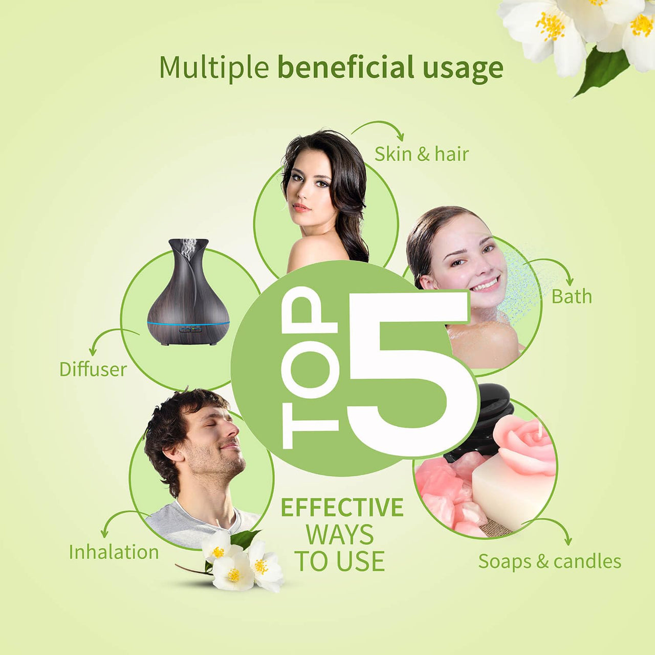 Jasmine essential oil | For Healthy Skin & Hair | Pure & Natural Aromatherapy oil