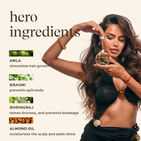 indē wild Champi Hair Oil (10 ml) with Rosemary Oil, Brahmi, Amla, and Bhringraj | Ayurvedic Hair Growth Oil for Dandruff, Hairfall, & Thicker, Fuller Hair | 16+ Ayurvedic Actives | Calming Fragrance