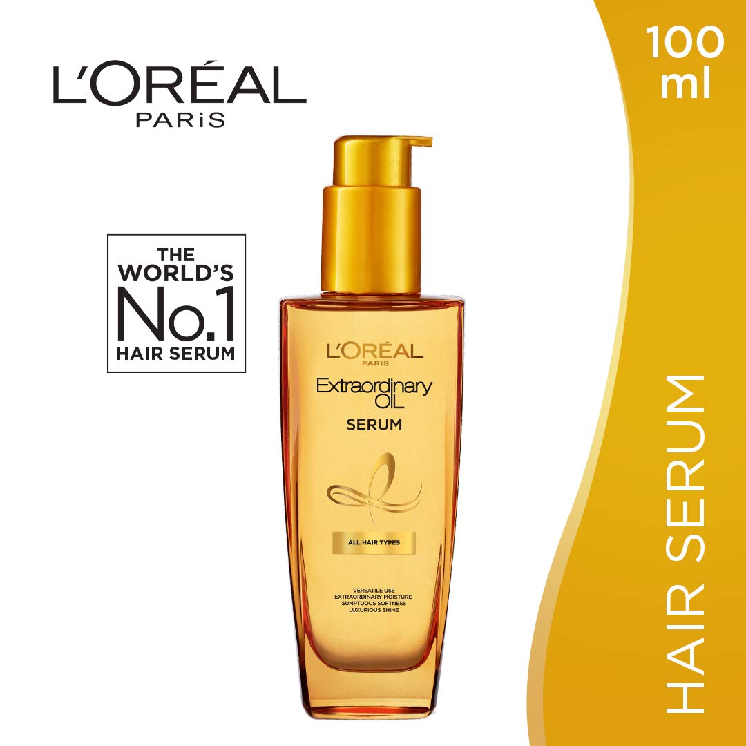 L'Oréal Paris Revitalift Hyaluronic Acid Serum | Lightweight Face Serum For Hydrated, Youthful Skin (Fragrance & Paraben Free), 30ml & L'Oreal Paris Extraordinary Oil Hair Serum, 100 ml
