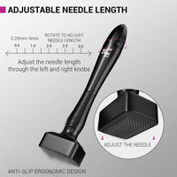 Sotrue Derma Stamp for Hair Growth | Stainless Steel Coated Adjustable Needles 0.25mm to 3mm | 140 Microneedling Stamp for Skin Repair, Face, Hair & Beard Growth | Reduces Acne Scars | Safe & Effective To Use