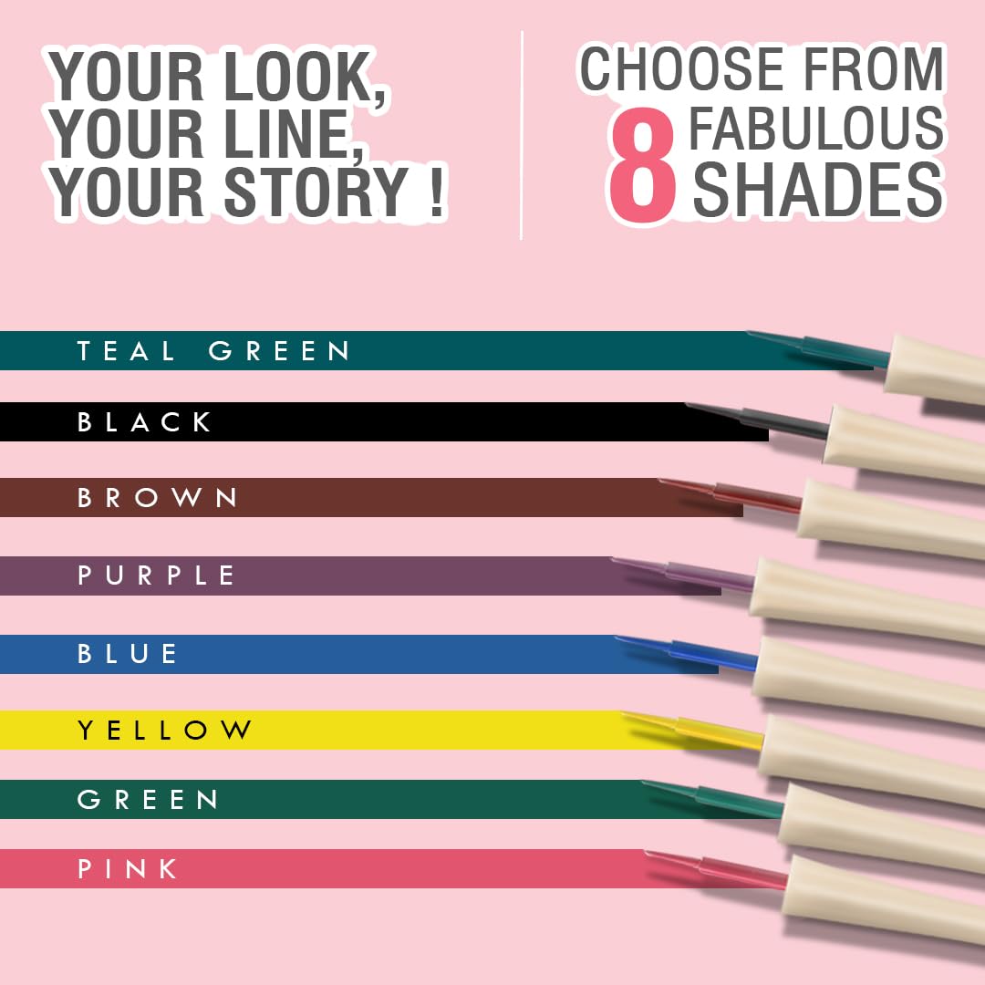 Glamveda Super Matte Liquid Eyeliner – Pink, Smudge-Proof, Waterproof, Quick Drying | 24-Hour Long Stay | Smooth Application | Bold, Clean, Smudge-Free Look