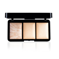 PAC Trio Highlighter X3 | Powder Highlighter Palette for Face Makeup with Semi-Matte Natural Metallic Finish | 3 Lightweight Shimmer Glow Shades | Full Coverage & Long Lasting for All Skin Type | 4g