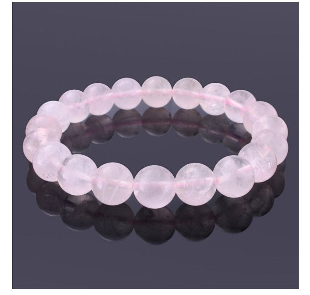 Adabele Natural Gemstone Bracelet 7.5 inch Stretchy Chakra Gems Stones 8mm (0.31") Beads Healing Crystal Quartz Women Men Girls Gifts (Unisex) Rose Quartz 8.0 Inches
