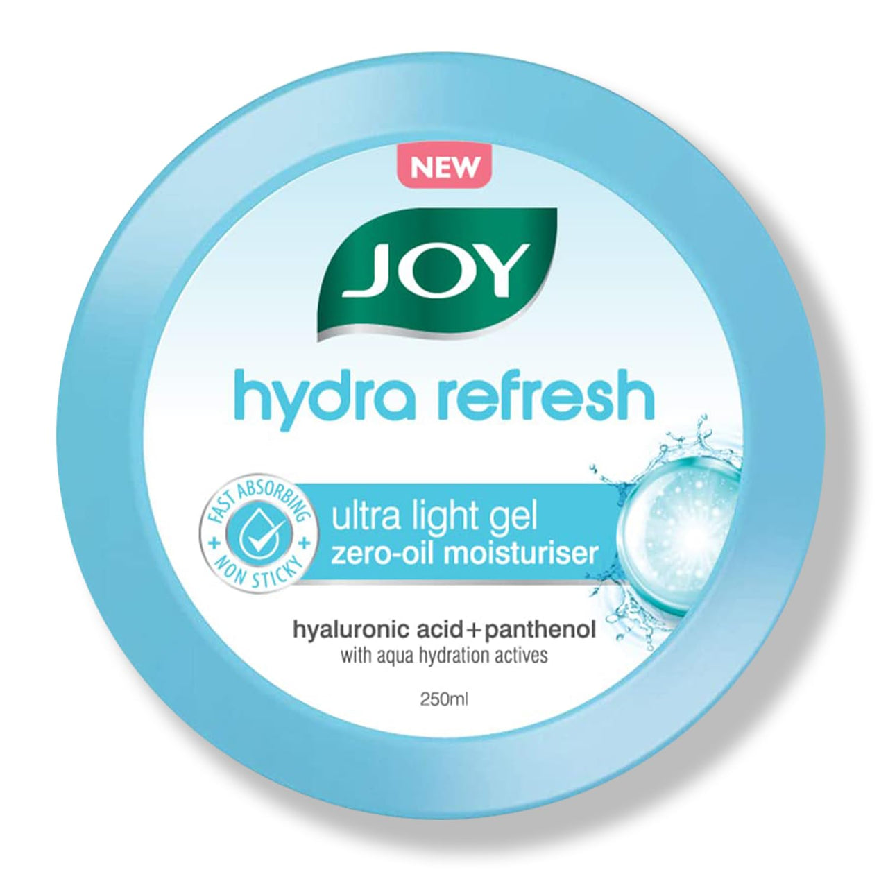 Joy Hydra Refresh Ultra-Light Gel | 48 Hours Hydration | Oil Free Moisturiser | with Hyaluronic Acid | Super Light Gel for Oily, Dry & Combination Skin | For Face & Body, 250ml