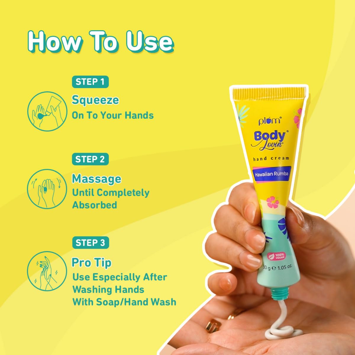 Plum BodyLovin' Hawaiian Rumba Hand Cream | Ultra Moisturizing With Shea Butter | Non-Greasy & Lightweight | Fresh Tropical Aqua Fragrance | Travel Friendly