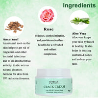 Globus Naturals Crack Cream for Dry Cracked Heels & Feet Enriched with Aloevera, Neem, Anantmool 50g