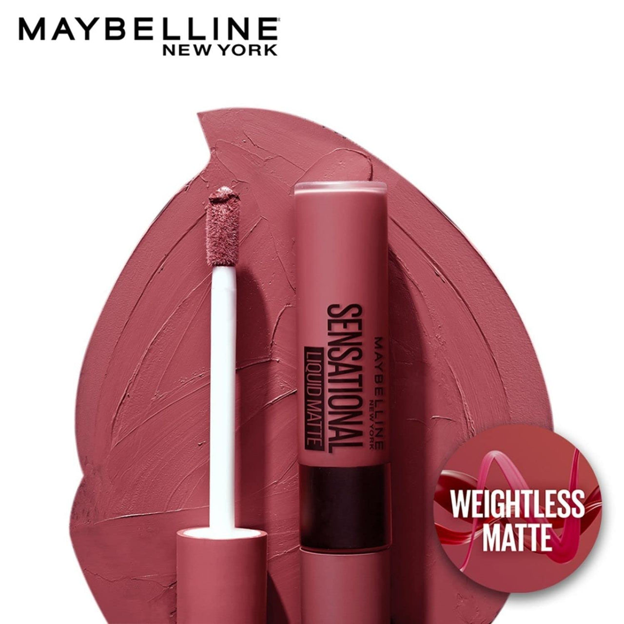 Maybelline New York Lipstick, Matte Finish, Non-Sticky and Non-Drying, Sensational Liquid Matte, 24 Touch of Spice, 7ml