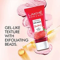 Lakmé Blush & Glow Strawberry Refreshing Gel Face Wash 100 G, With 100% Natural Fruit For Glowing Skin - Daily Gentle Exfoliating Facial Cleanser (Pack Of 2)