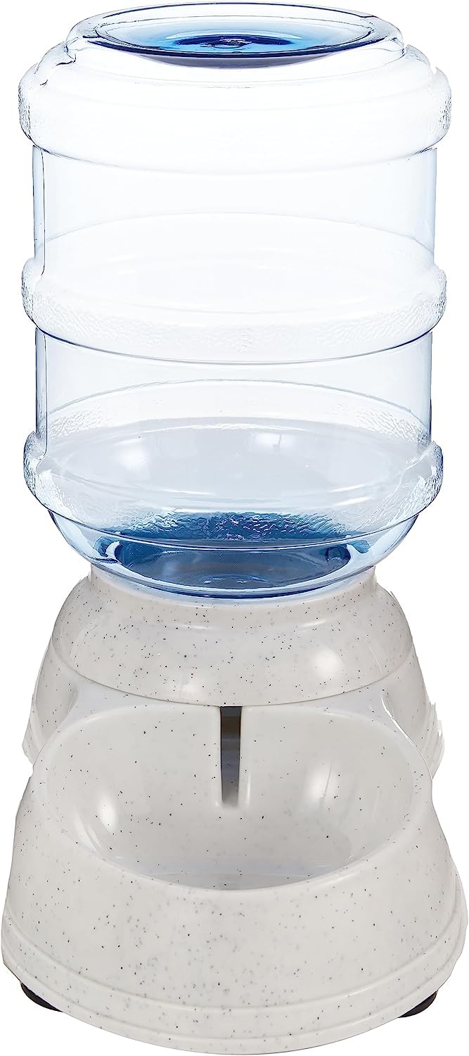 Basics Gravity Pet Waterer for Cat, Dog, Small, 1 Gallons Capacity, Gray