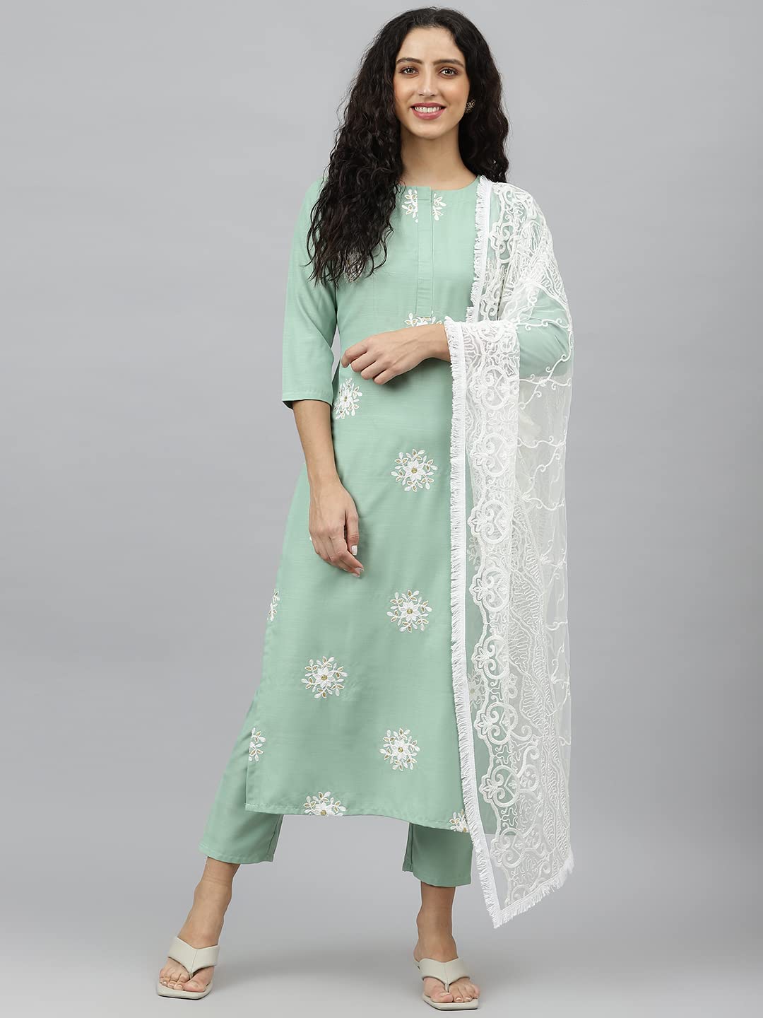 GoSriKi Women Kurta with Pant & Dupatta