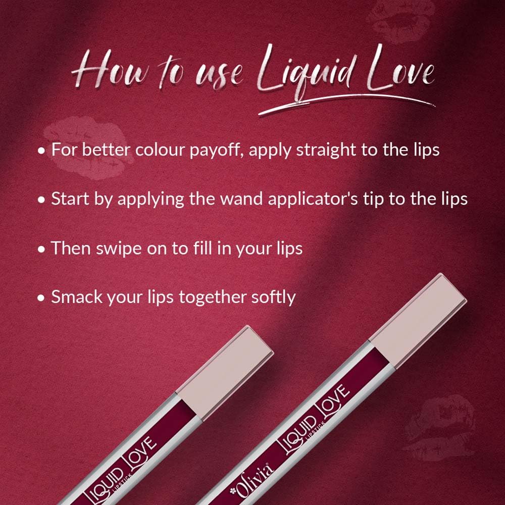 Oliva Liquid Lipstick, 12HR Long-lasting Matte Lipstick, Non Transfer, High Coverage, Water & Smudge Proof, Light Weight & Cruelty-Free - 2ml (Berry Smoothie 11)