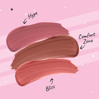 MyGlamm POPxo Makeup - Mini Lip Kit - No Drama - 7.5gm (Set of 3) | Creamy Matte Nude Lipsticks | Long Lasting & Pigmented