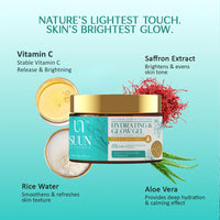Suun Ayurveda 2% Vitamin C Brightening Moisturizer Cream with 5% Niacinamide,Rice Water with Hyaluronic Acid | Oil-Free, Lightweight Gel Cream for Glowing Skin | For All Skin Types, Men & Women | 50g
