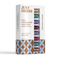 Just Herbs 8 In 1 Herbal Metallic stick-Shimmery Finish - 12Gm& Retractable 2 In 1 Herbal Eyeliner + Kajal stick- Black 0.3G Combo
