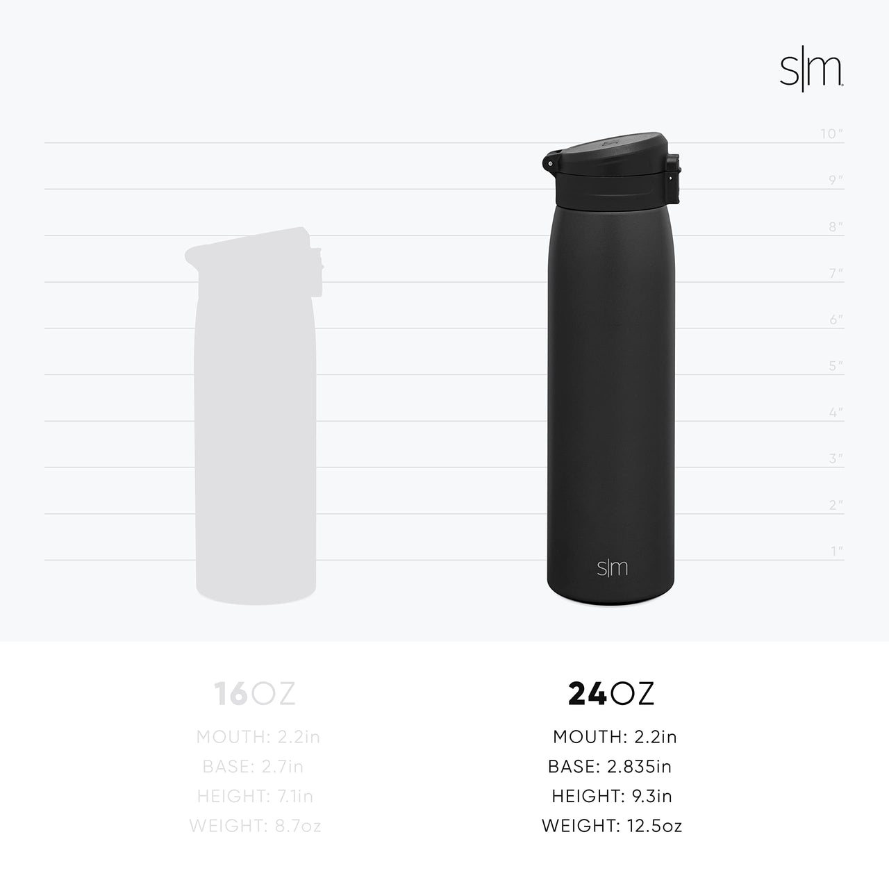 Simple Modern Insulated Thermos Travel Coffee Mug with Snap Flip Lid | Leakproof Reusable Stainless Steel Tumbler Cup | Gifts for Women Men Him Her | Kona Collection | 24oz | Midnight Black - Midnight Black