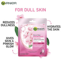 Garnier Skin Naturals, Sakura White, Face Serum Sheet Mask (Pink), 32g and Hydra Bomb Eye Serum Mask (Orange), 6 G