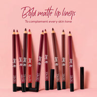 RENEE Define Matte Lip Liner, Long Lasting & Smudge Proof, Full Coverage, Intensely Pigmented, Easy Glide Formula, Vitamin E & Castor Oil Infused, Set of 12