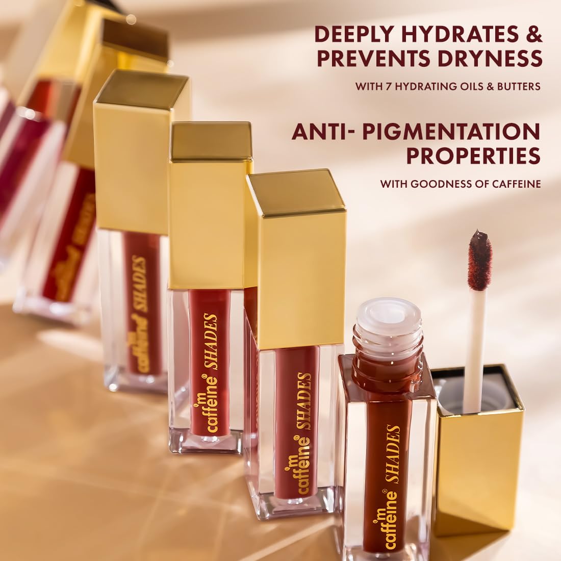 mCaffeine Shades Velvet Blur Matte Liquid Lipstick | 12 Hrs Intense Stay | Lightweight & Non-drying, Blurs Lip Creases | Transferproof & Smudgeproof | 4 ml - Passionate Crimson (Espresso Dream)