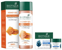 Biotique Bio Seaweed Revitalizing Anti Fatigue Eye Gel, 15g And Biotique Bio Honey Gel Refreshing Foaming Face Cleanser, 120ml