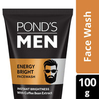 Pond's  Men Pollution Out Activated Charcoal Deep Clean Facewash, 100g & Men's  Energy Bright Face Wash Coffee Beans Bright Skin, 100g