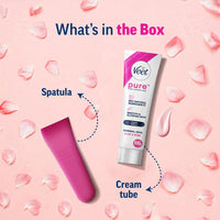 Veet Pure Hair Removal Cream for Women For Normal Skin - 100g Pack Of 3 | Suitable for Legs, Underarms, Bikini Line, Arms