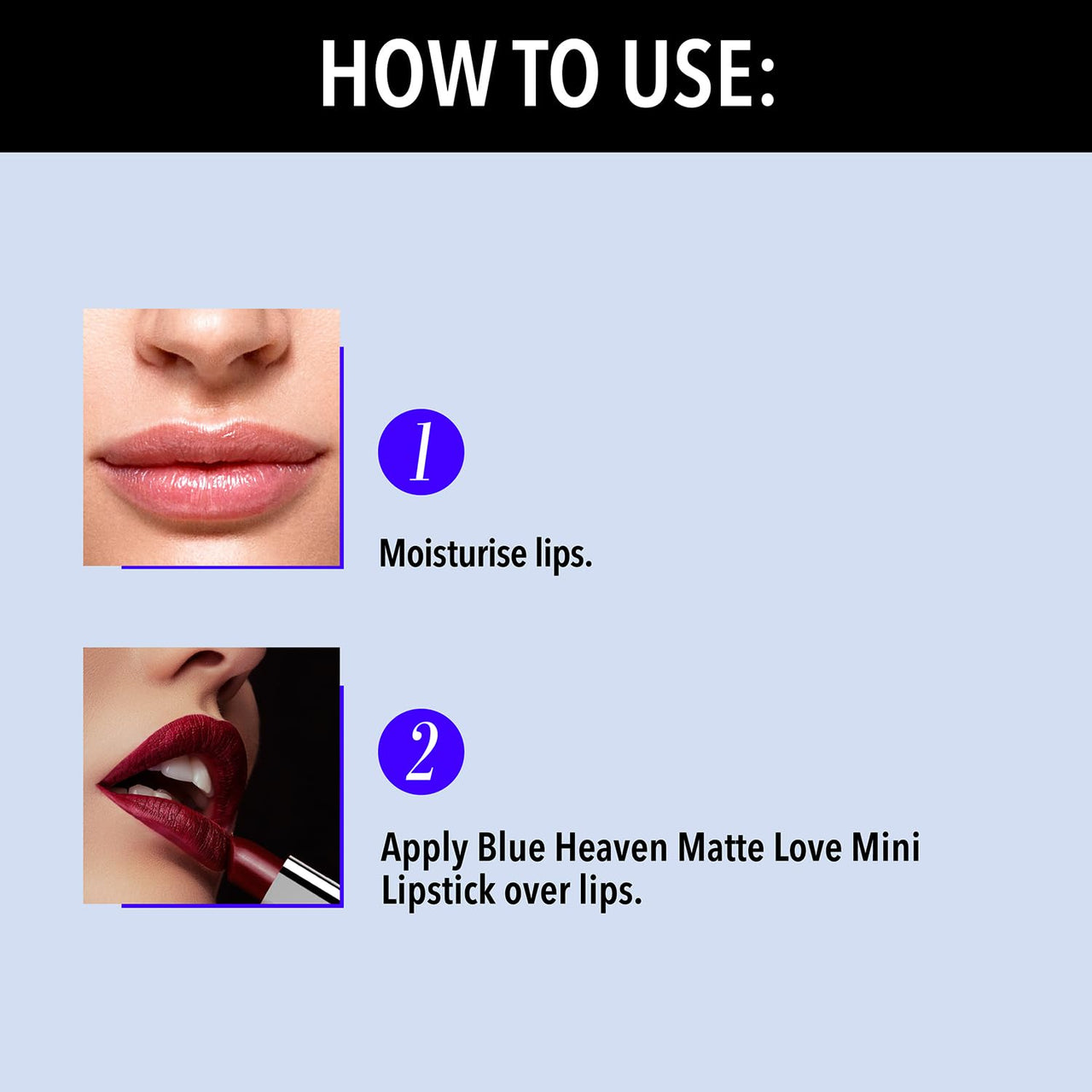 Blue Heaven Matte Love Mini Lipsticks pack of 10 | Long Lasting, Hydrating & Moisturizing Mini Roll on Lipsticks for Women | Soft-Matte Finish | 13g
