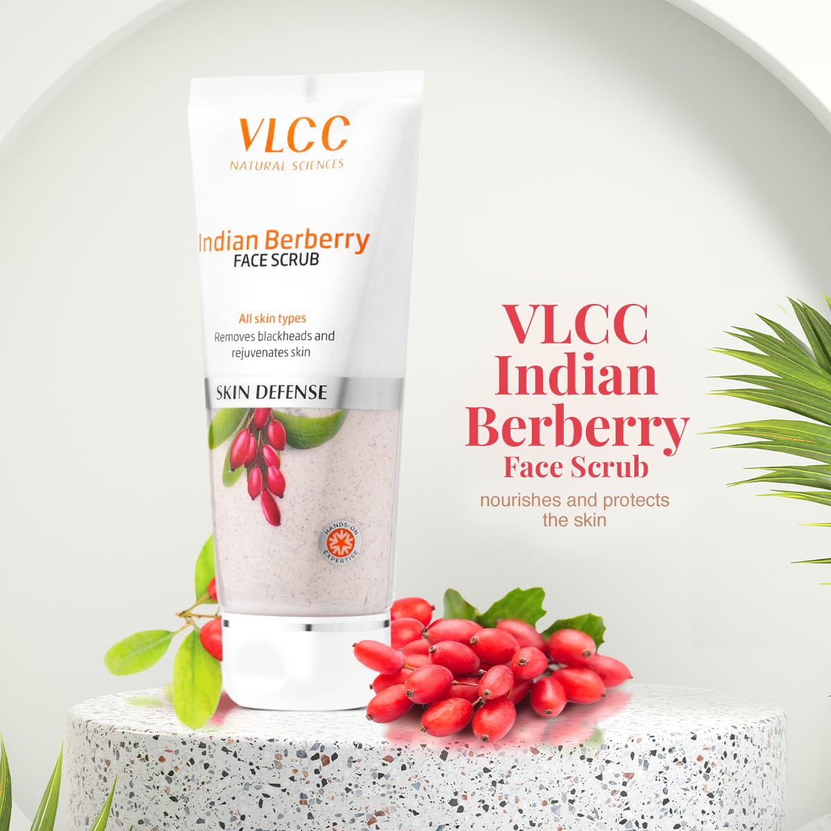 VLCC Indian Berberry Face Scrub - 80g | Gentle Scrub | Helps remove Dead Skin Cells | Clears Skin and Helps remove Blackheads | Rich in Antioxidants | Helps improve Skin Texture.