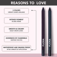 FLiCKA Keep It Bold Kajal | Waterproof, Smudgeproof, Intense Kajal, Long-lasting Formula upto 18hrs, 03 Mulberry, 1.2 g