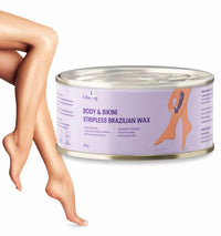 Urban Yog Body & Bikini Stripless Brazilian Wax (190g) + Liposoluble Facial Wax Strips (20 Strips + 4 Post-Wax Wipes) Combo | Gentle Hair Removal for Body & Face | Enriched with Natural Waxes & Shea Butter
