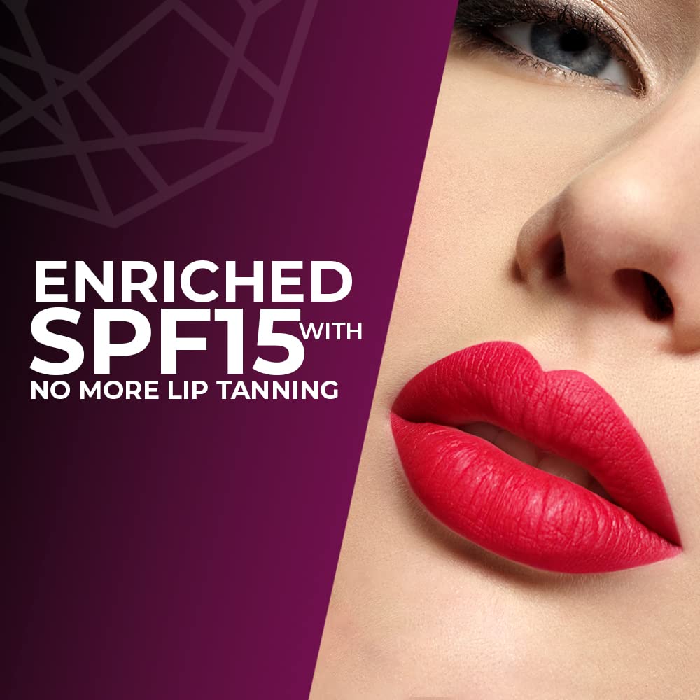 JUICE Matte Lipstick with Goodness of Bio Retinol, Moisturising lock technology, SPF 15 Waterproof & Long Lasting Cherry Brown M02