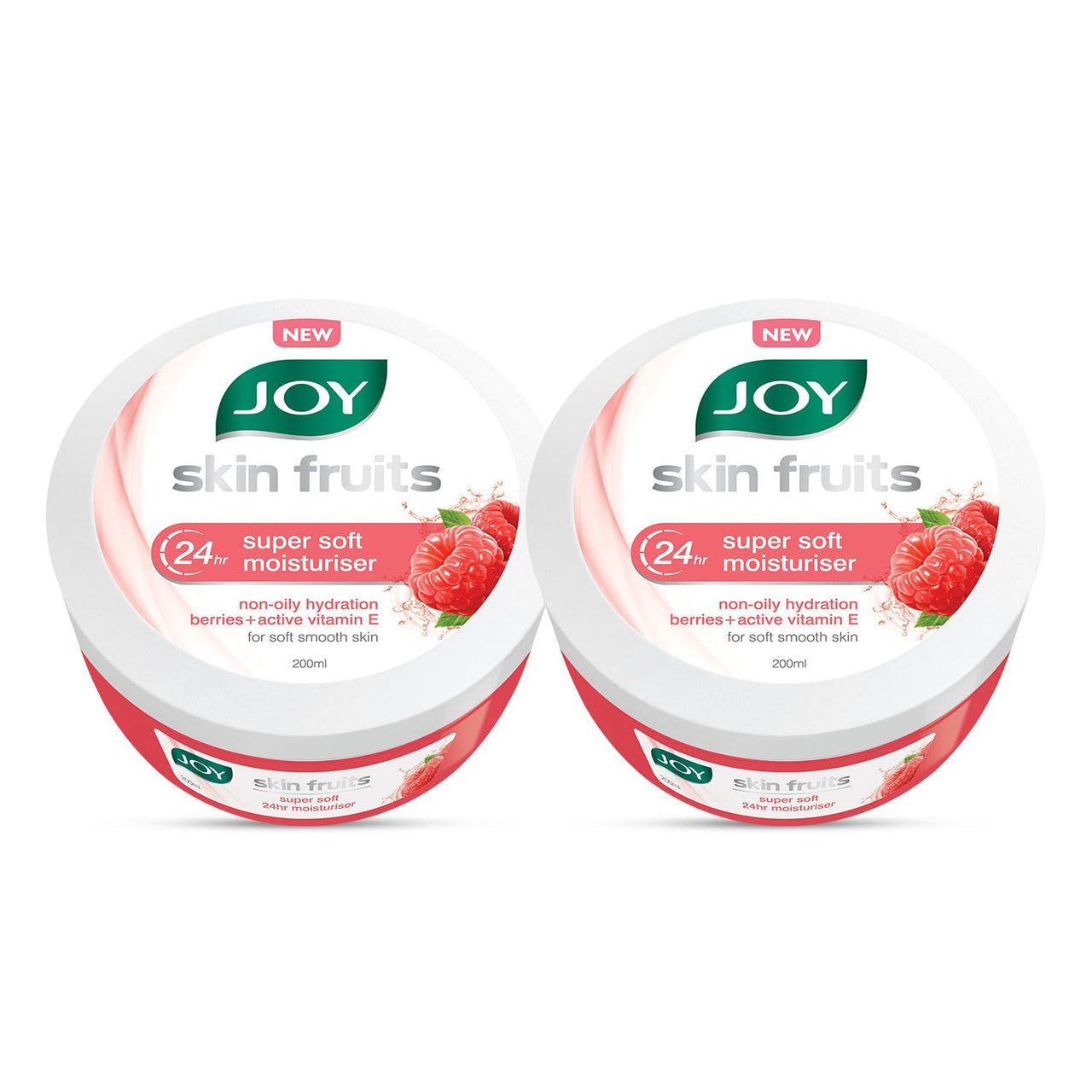 Joy Super Soft Skin Cold Cream for 24 Hr Moisturization - Berries (2 x 200ml) - Lightweight & Oil Free Moisturizer For Instant Hydration | Non Sticky & Non Greasy Cream for Hands, Face & Body