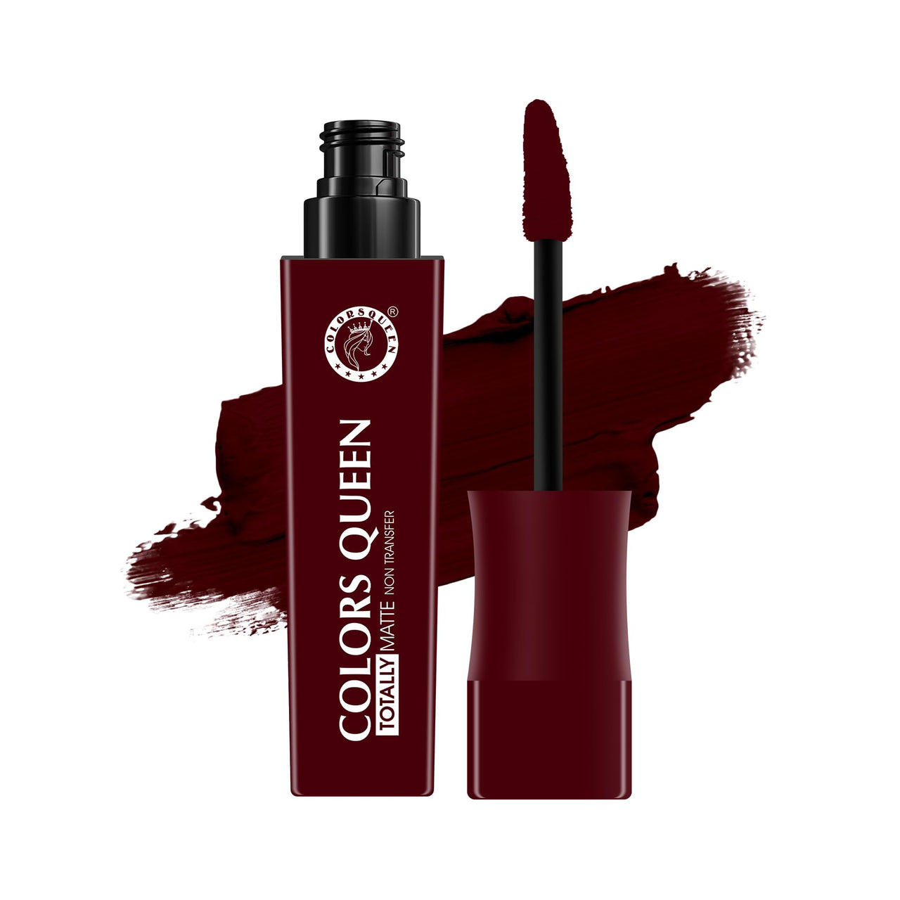 Colors Queen Totally Matte Liquid Lipstick | Intense Color Payoff, Lightweight & Comfortable, One Swipe Application | Long Lasting, Non Transfer Liquid Lipstick for Women (03 - Deep Maroon, 7.5g)