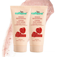 mcaffeine Berries Brightening Coffee Face Scrub For Glowing Skin | Gently Exfoliates, Smoothes & Improves Skin Tone | Removes Tan & Dead Skin | For Women & Men - Pack Of 2 - 75Gm