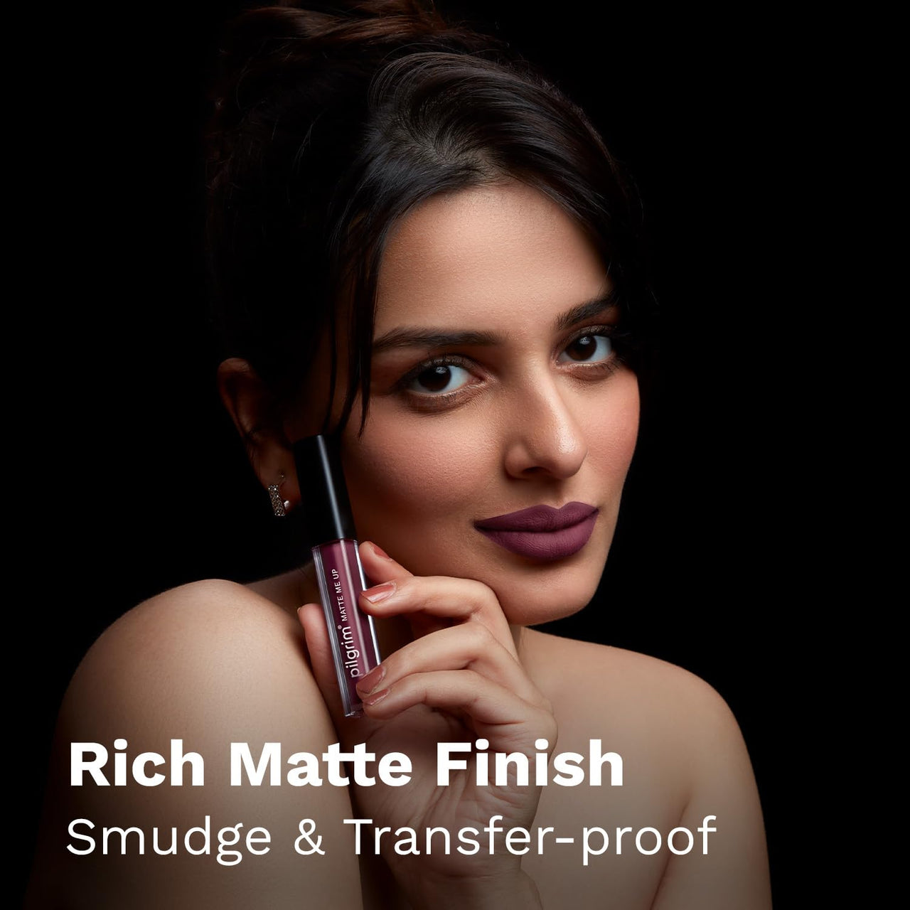 Pilgrim Liquid Matte Lipstick - Wine Trap | Lipstick for Women with Hyaluronic Acid & Spanish Squalane | Transferproof, Long Lasting & Non Drying with Hydrating Ingredients 3gms